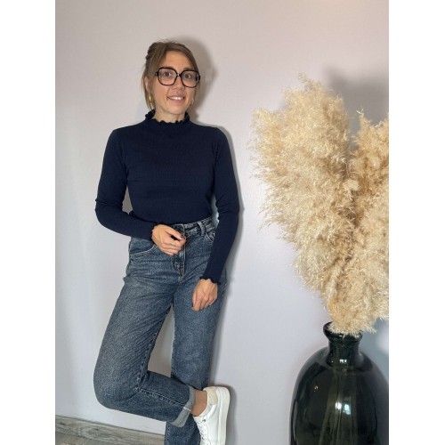 pull col vague bleu marine...