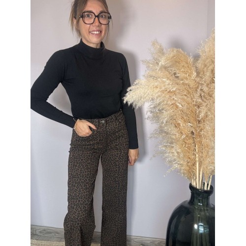 jeans wide leg leopard pm at26