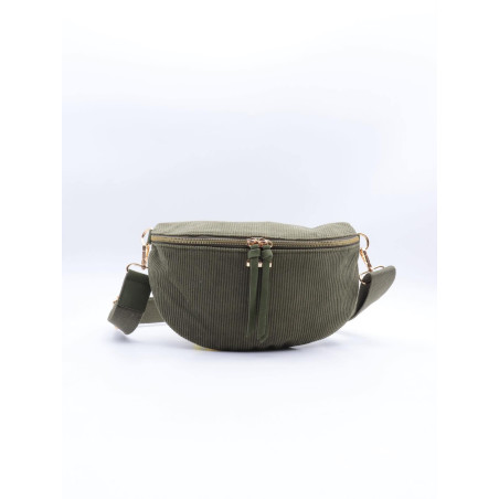 sac banane velours kaki at26