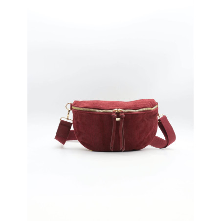 sac banane velours bordeaux at26