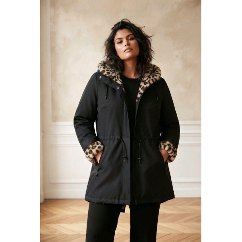 parka noir leopard at26
