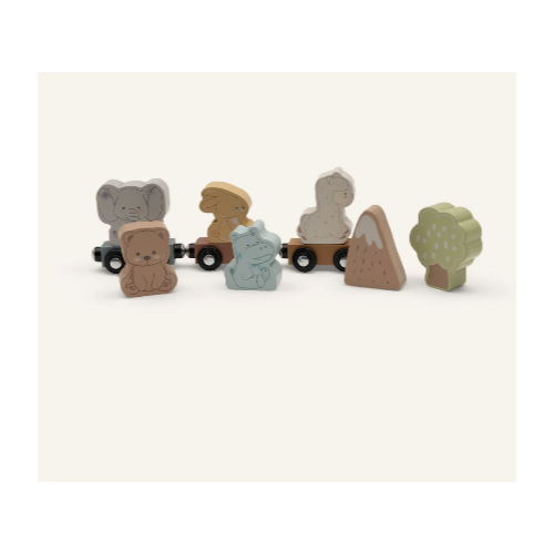 Set de train en bois animaux