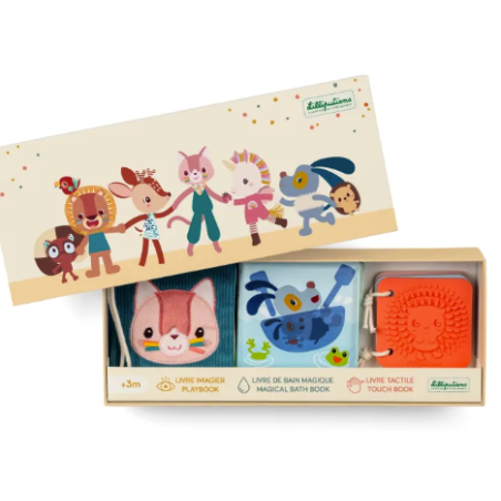 Set de naissance 3 livres sensoriels pour bebe