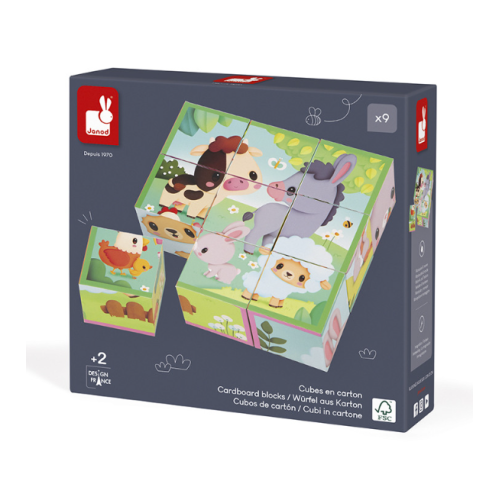 9 cubes animaux de la ferme