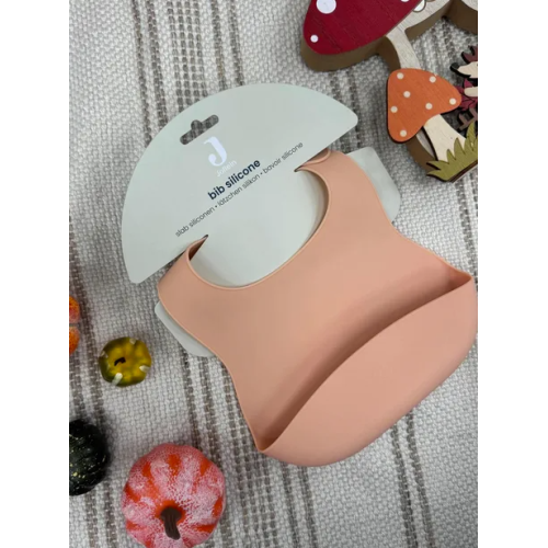 bavoir sillicone pale pink...